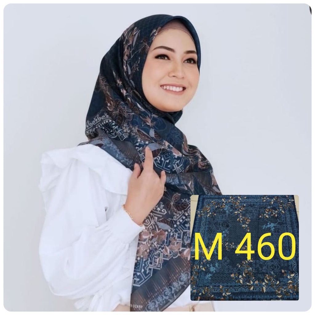 BESTSELLER Hijab Segiempat Voal Motif Printing Lasercut Kerudung Motif Square Grosir Jilbab Murah NN hijab-M460