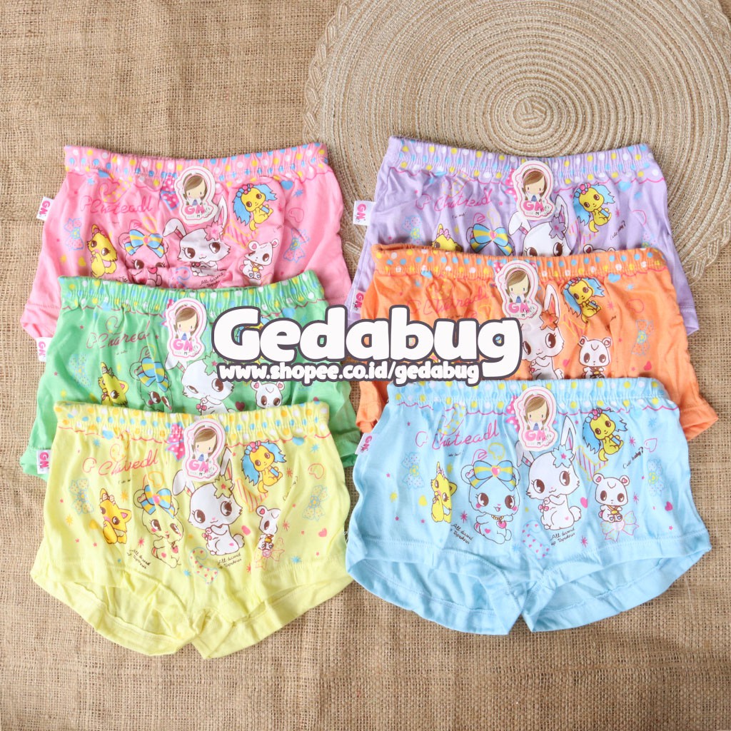 Boxer anak perempuan | celana boxer GN W 316 [III A3-C3] boxer anak warna | Gedabug