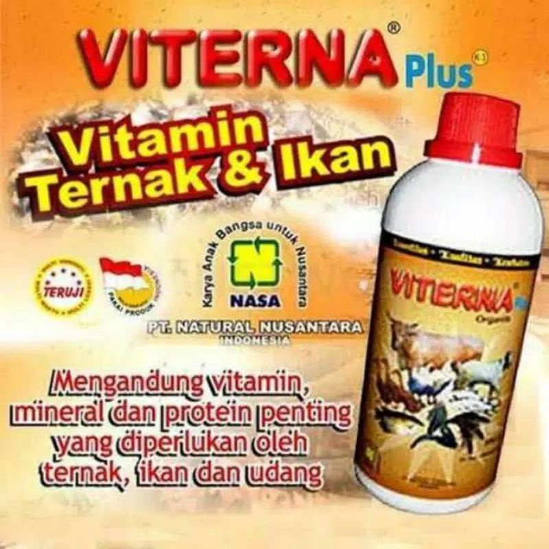 COD Gratis Viterna Plus Nasa Kemasan 500 CC Viterna Vitamin Penggemuk Ternak Ikan Udang Ayam Sapi Kambing Babi Kerbau Viterna Plus Vitamin Ternak Nasa Organik