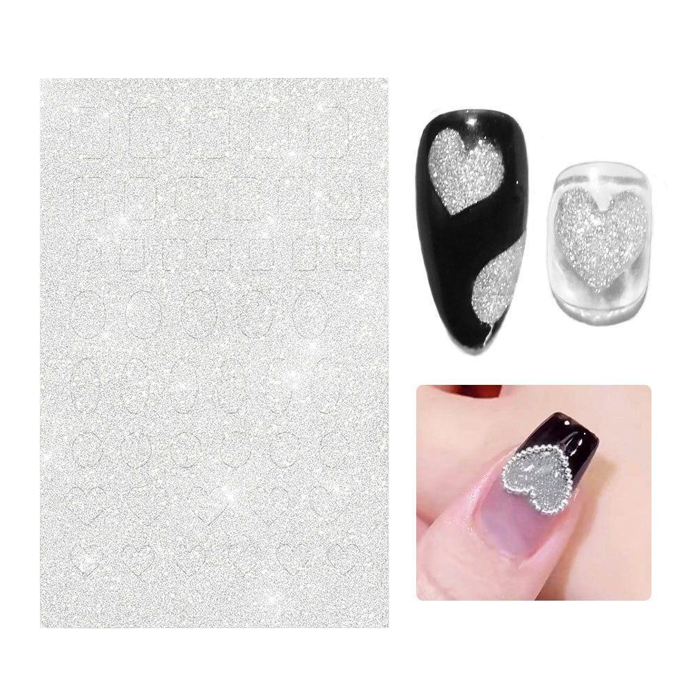 AUGUSTINA Agustina Stiker Kuku Laser Shiny Aurora Symphony Love Dengar Dekorasi Nail Art DIY