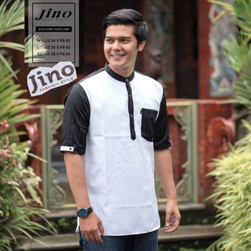 KOKO JINO baju koko pria lengan pendek Kurta bahan halus Bisa COD