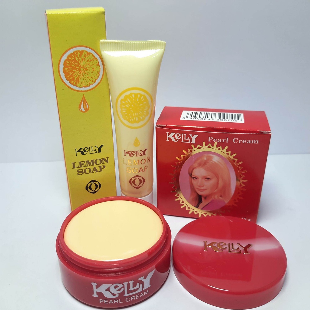 Paket Kelly 5 in 1 Plus Serum Hanasui kuning - Pearl Cream Kelly 15gr + Kelly Lemon Soap 25gr + Bedak Kelly Compact Powder + Serum Hanasui kuning Original BPOM