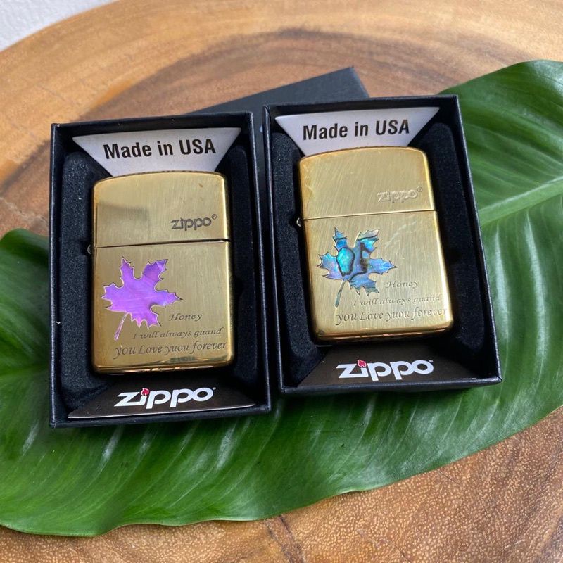 Korek Api Zippo Daun Maple Gold Chrome Lighter Premium Windproof Ukiran Koleksi Unik Antik