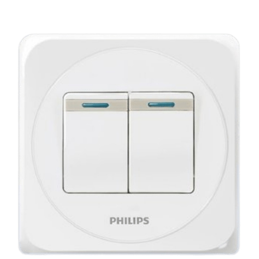 PHILIPS Simply Saklar 2 Gang Saklar Double Saklar Seri Ganda