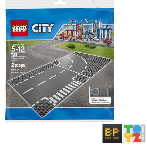 ➣ Lego 7281 City - T-Junction & Curved Road Plates ✧