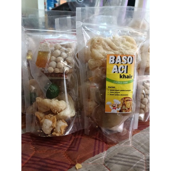 

baso aci khair isi ayam suwir pedas