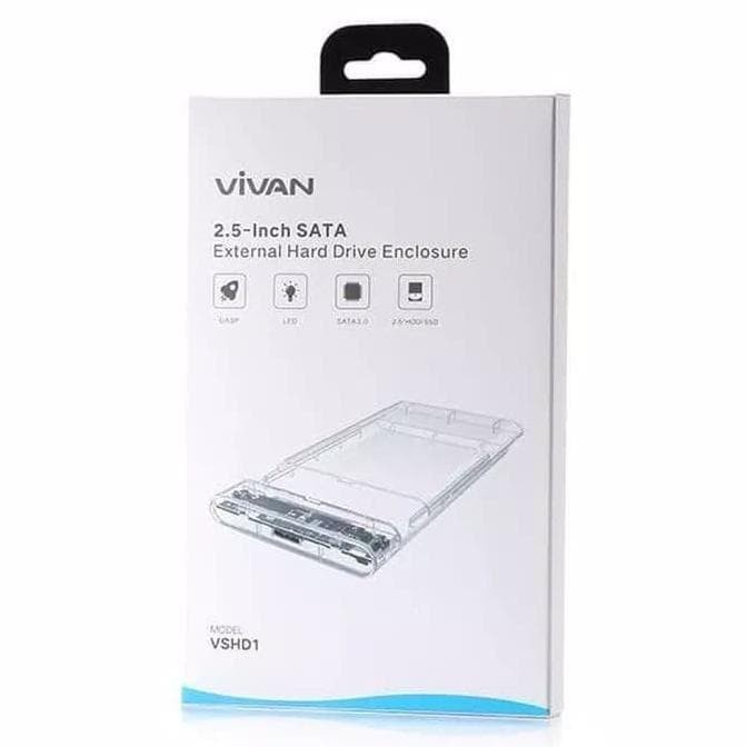 Case Harddisk HDD CASE VIVAN VSHD 2.5 inch USB 3.0 Transparant