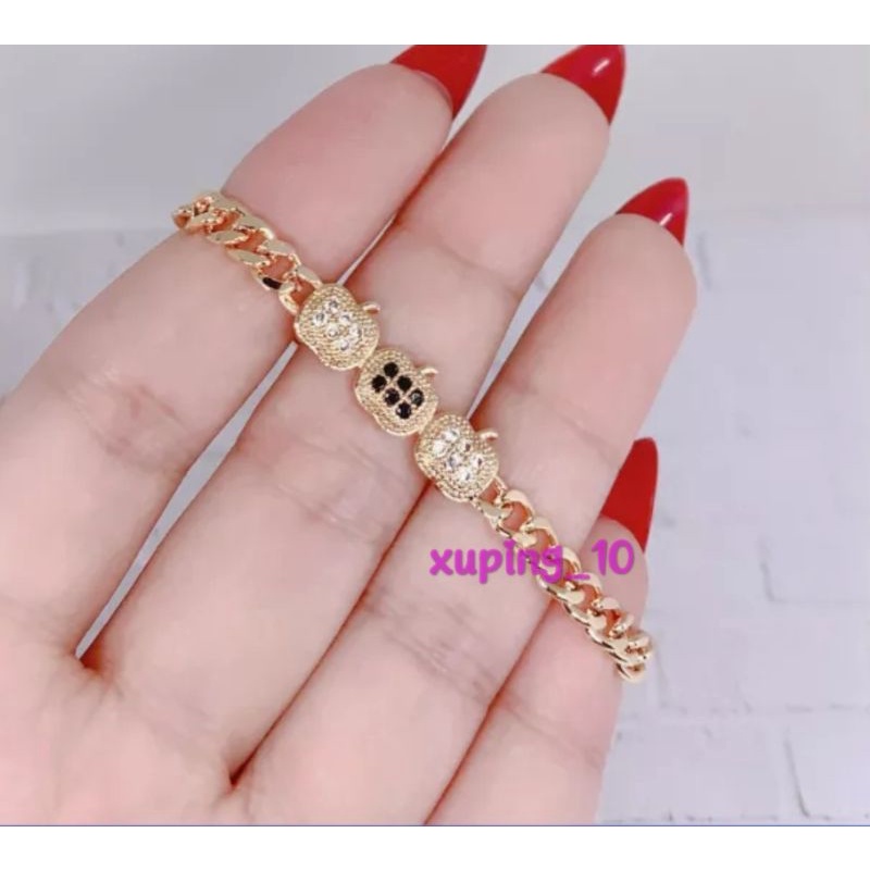 Xuping Gold Gelang Tangan Anak Perempuan Model Rantai Permata 08