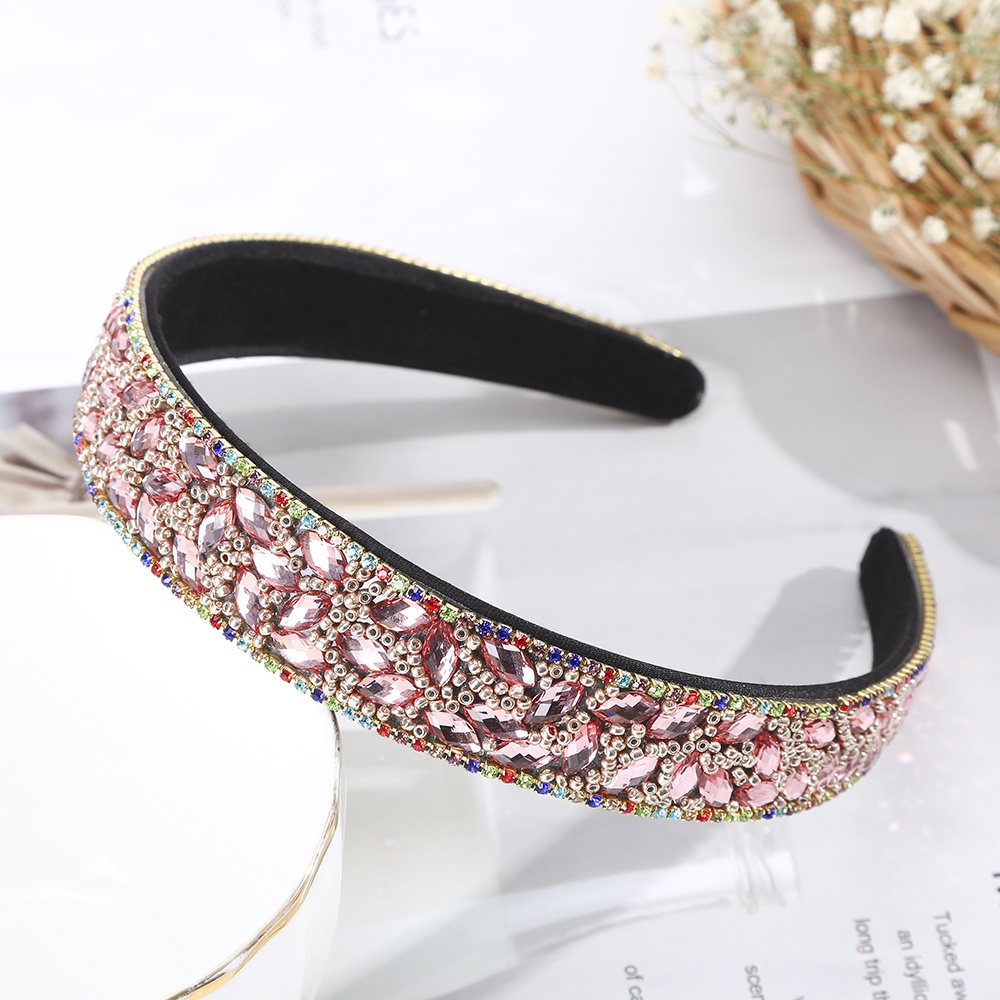 Headband Manik-Manik Kristal Berlian Imitasi Untuk Aksesoris Rambut Wanita