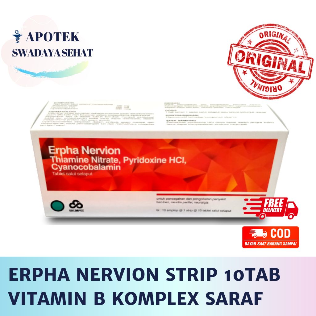 ERPHANERVION Strip 10 Tablet - Vitamin B Kompleks Saraf Erpha Nervion