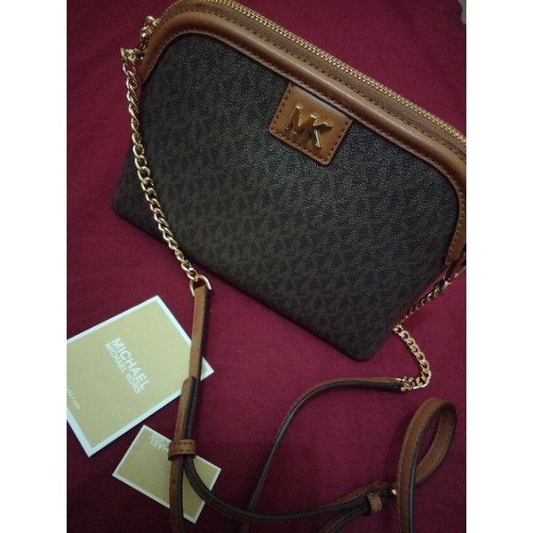 MK Signature Dome Crossbody Brown Bag