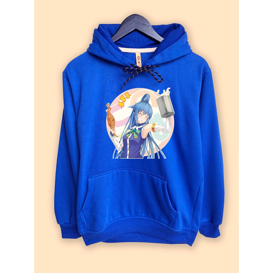 Jaket Hoodie Anime Konosuba Aqua waifu