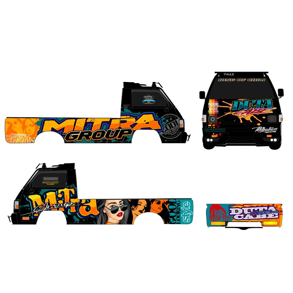 STICKER MOBIL PICK UP L300 DECAL VARIASI