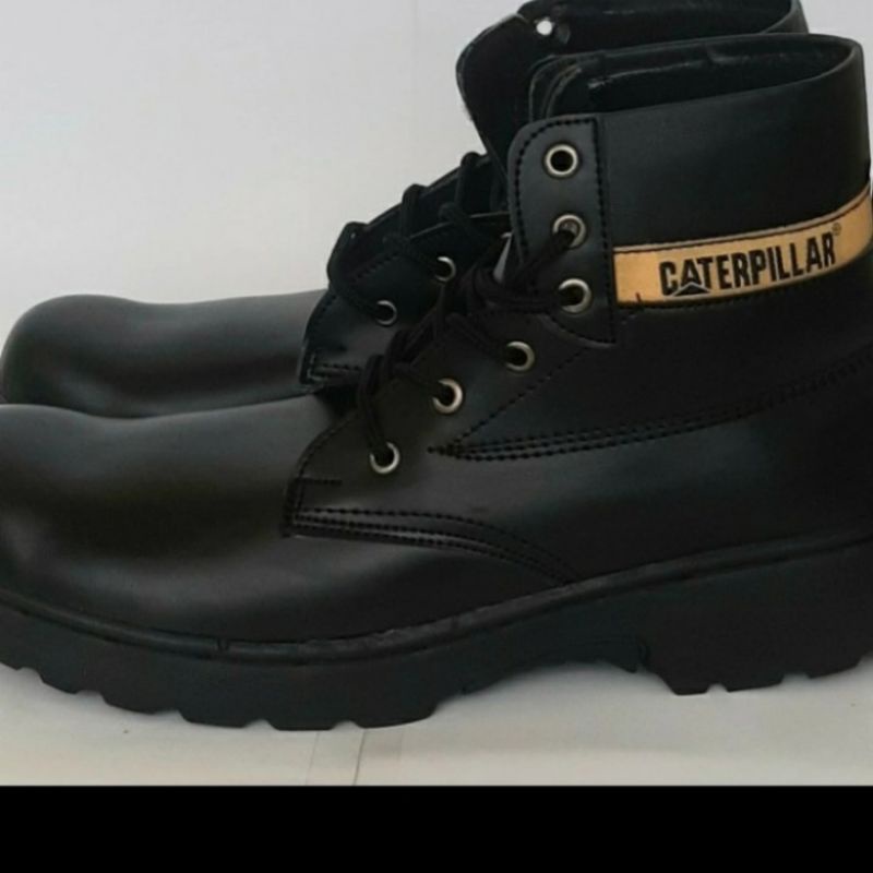 Sepatu Caterpillar pria  Sepatu Safety Boots Ujung Besi Fashion Pria Bikers Turing Sepatu Safety Proyek Ujung Besi - Septy Shoes Boot - Septi Kerja Lapangan Kulit Sintetis Tali