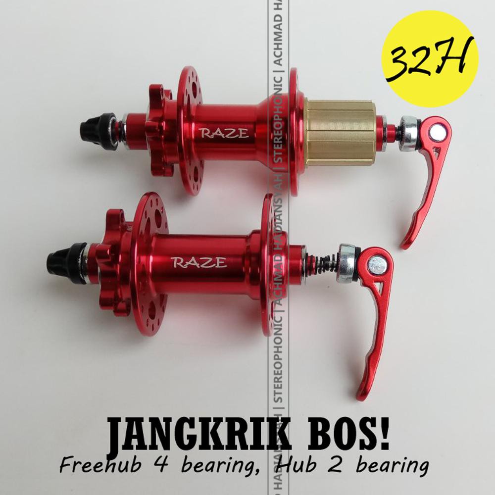 Hub Freehub RAZE 32H Black - Freehub JANGKRIK 4 Bearing - RAZE Hub Freehub 6 Bearing Jangkrik RED