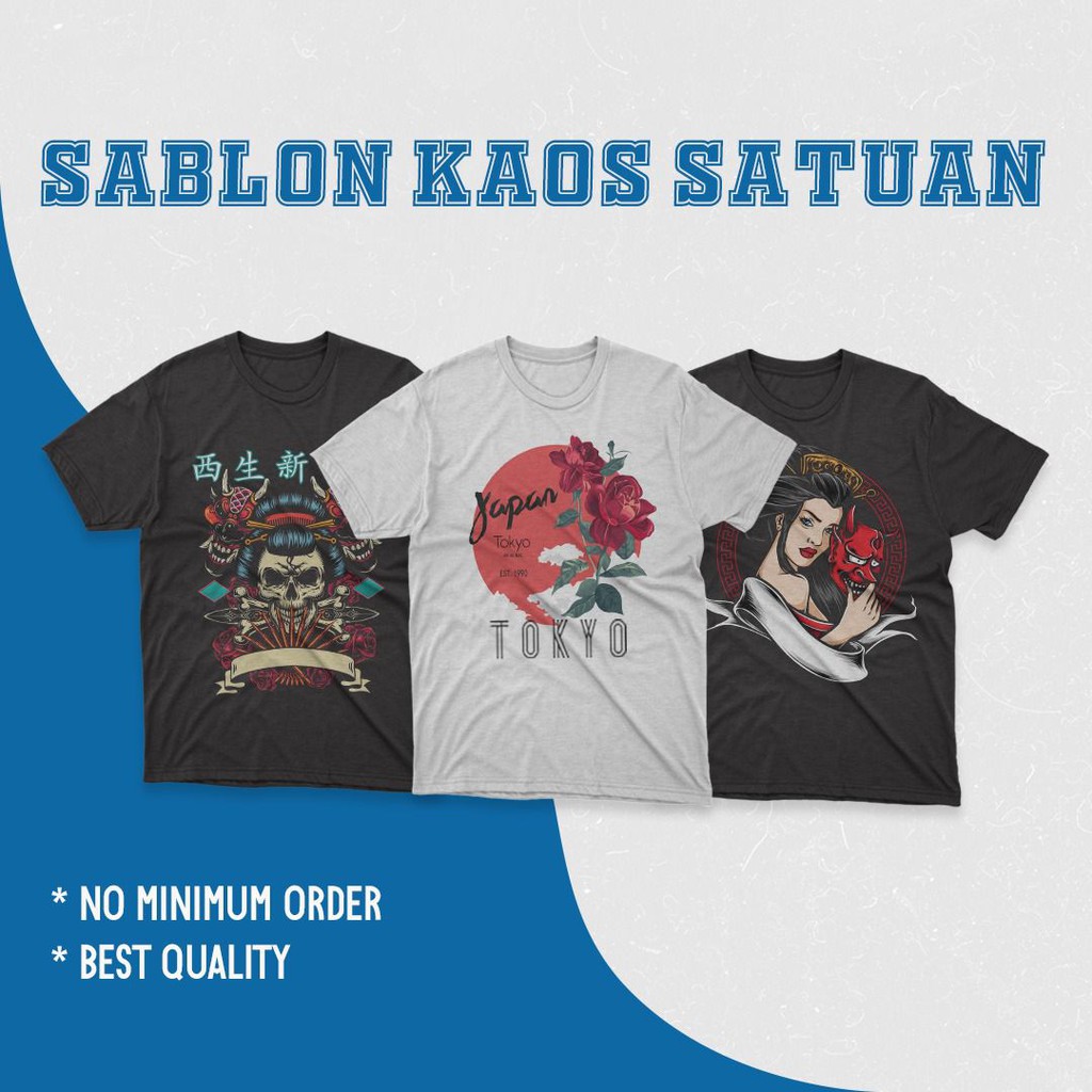 Sablon Kaos Satuan / Kaos Custom / Baju Custom / Foto