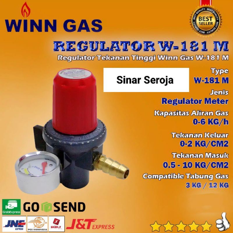 WINN GAS Regulator W181 M LPG tekanan Tinggi High Pressure METER