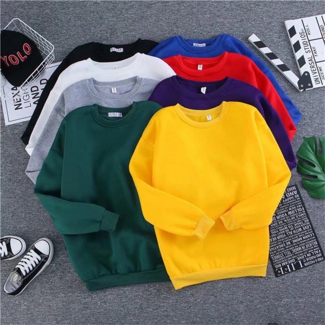 Parisdivarious Sweater Hoodie Sweatshirt Crewneck Polos 3 Bahan Fleece Size S - XXL (Pria &amp; Wanita)