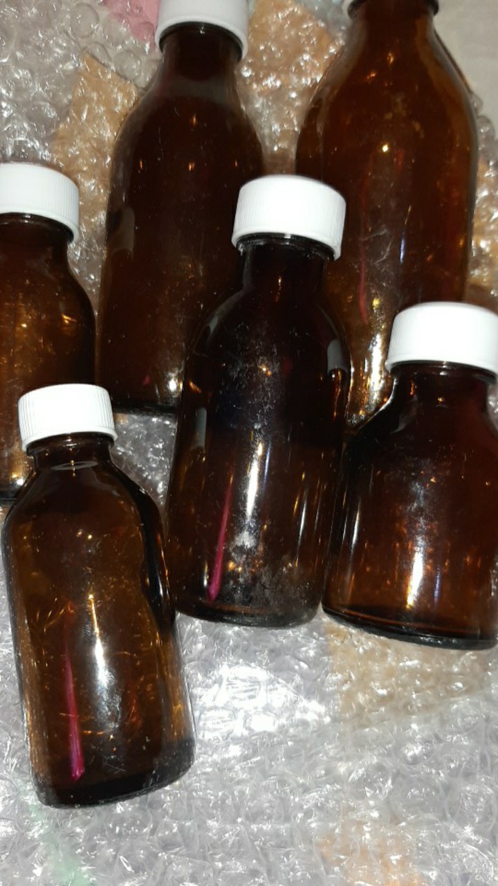 Botol Kaca Ulir Tutup Sumbat Paket / Alat Praktek Farmasi