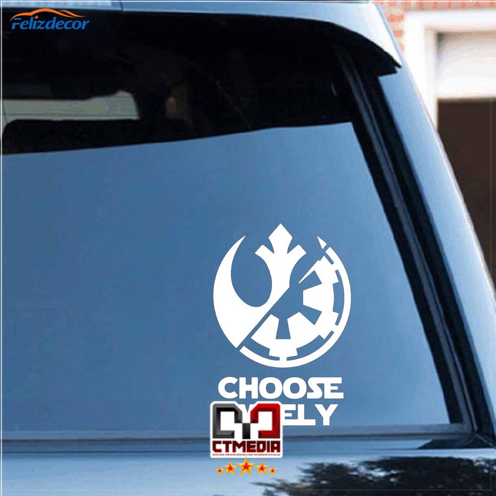 Hitam/Perak Stiker Potongan Mati Aliansi Rebel Bijak Pilihan Lucu Stiker Jendela Bodi Mobil Dekorasi