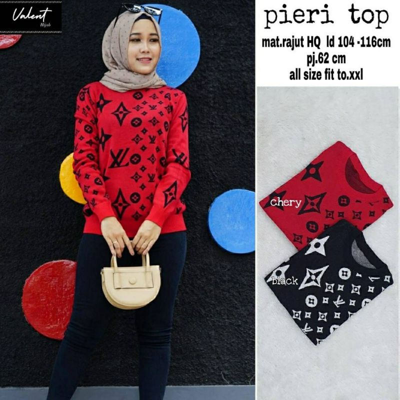 Pieri Top, TOP / ATASAN RAJUT WANITA SUPER CANTIK BAHAN RAJUT PREMIUM LD 104-124 MELAR TERMURAH OOTD KEKINIAN TERLARIS