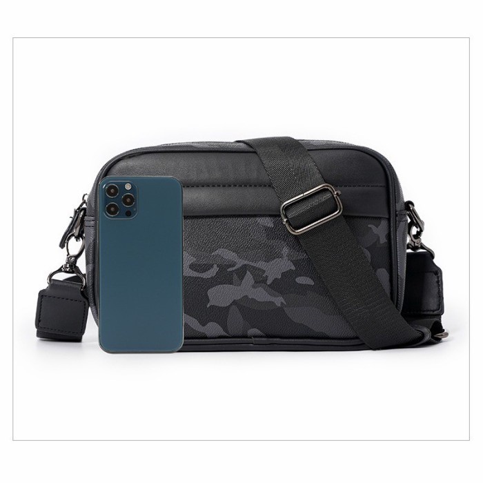 TAS SELEMPANG PRIA BASIC MOTIF COACH sling bag kulit cowok slingbag - army