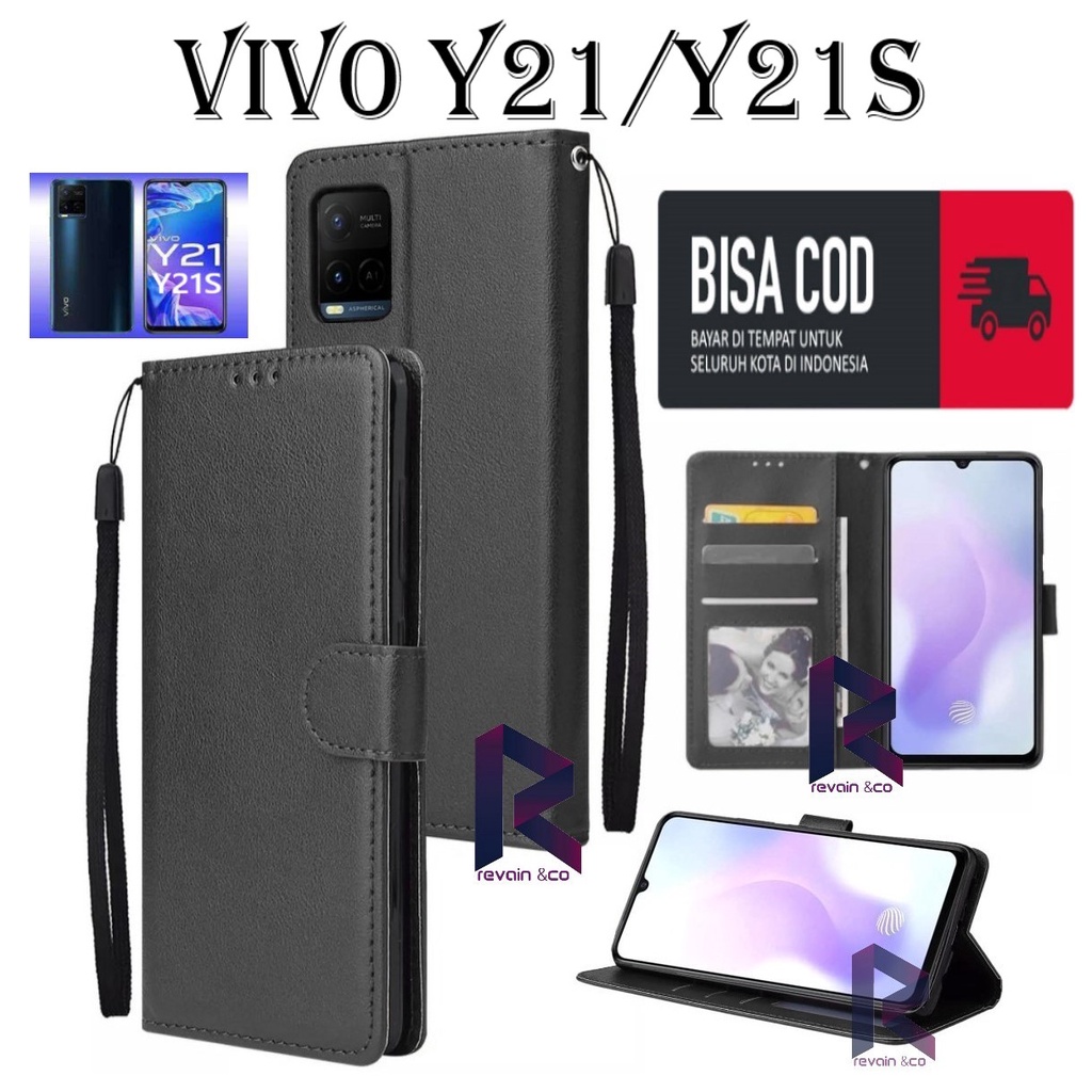 NEW VIVO Y21 Y21S CASE FLIP WALLET LEATHER KULIT PREMIUM SARUNG BUKA TUTUP FLIP CASE VIVO Y21 Y21S