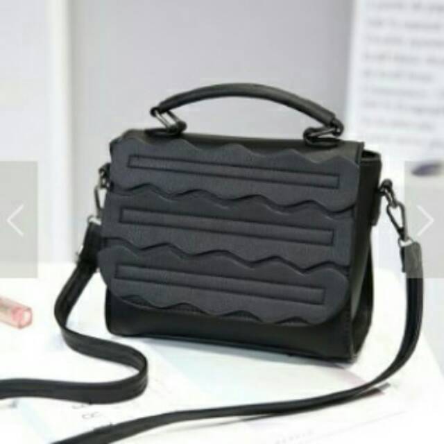 6871 BLACK , GROSIR TAS IMPORT MURAH , TAS FASHION KOREA TERBARU