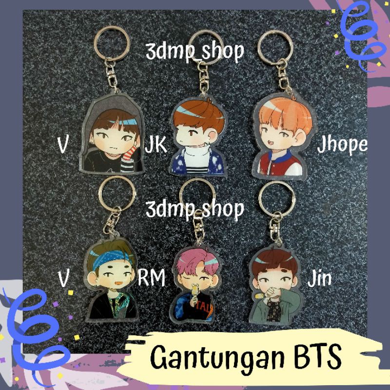 Gantungan Ganci Keychain BTS YNWA V Taehyung Jhope Rapmonster Jin