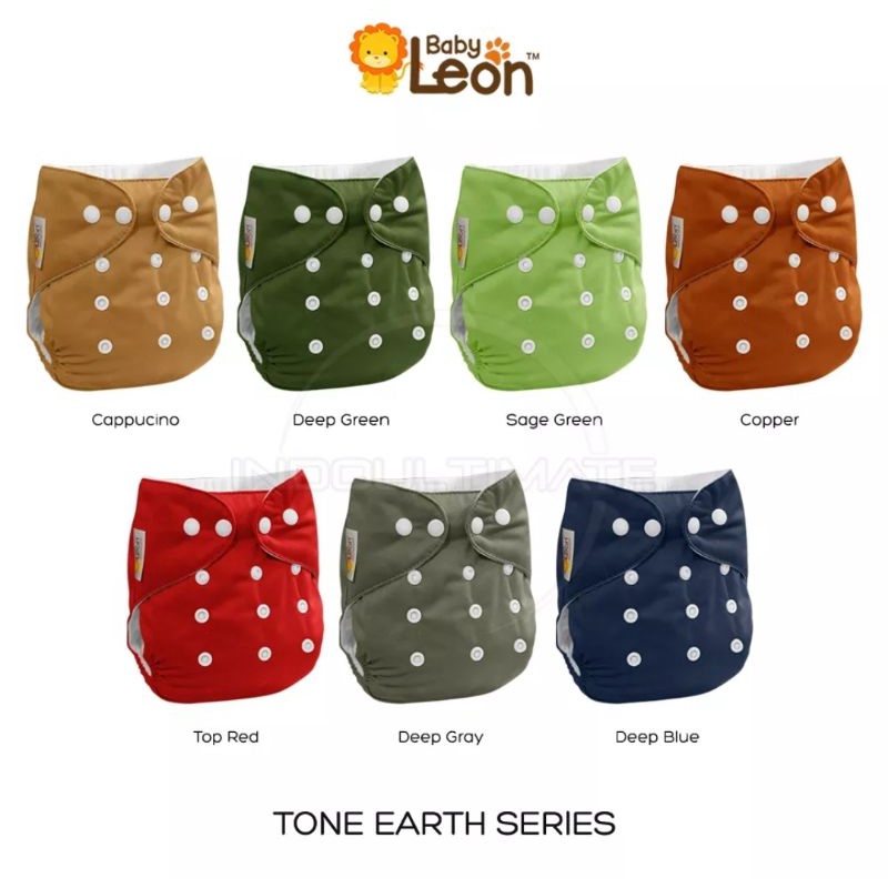 (Bisa COD) 2in1 Set Clodi + Linen Insert BABY LEON PREMIUM Popok Cuci Ulang Motif Cloth diaper Popok