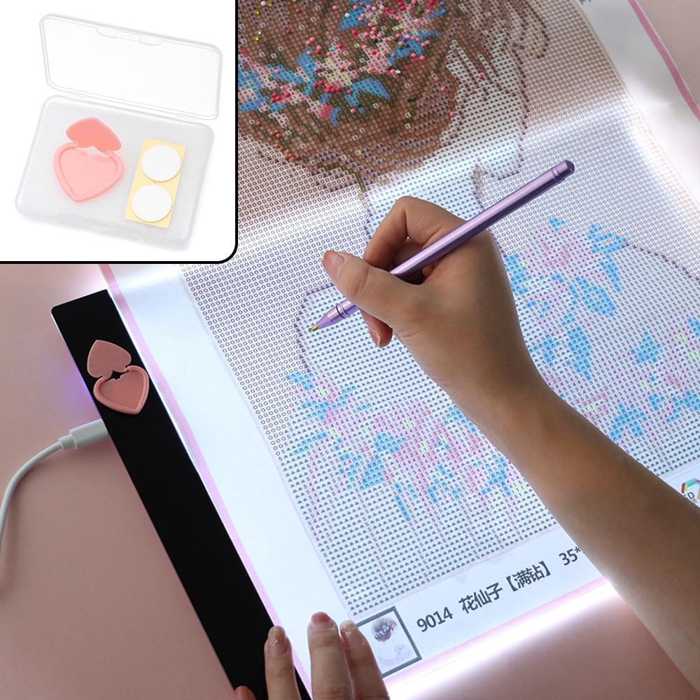 R-flower Light Pad Switch Cover Art Bentuk Hati Drawing Pad Diamond Painting Tools