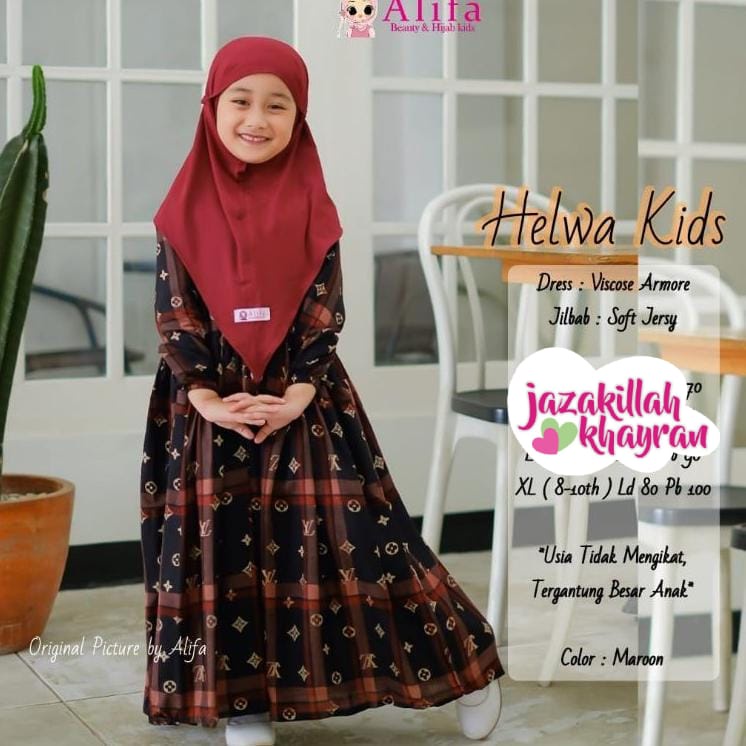 HELWA KIDS/DRESS ANAK MOTIF KOTAK/DRESS ANAK KEKINIAN/DRESS ANAK MURAH/DRESS ANAK TERBARU/DRESS ANAK TRENDY