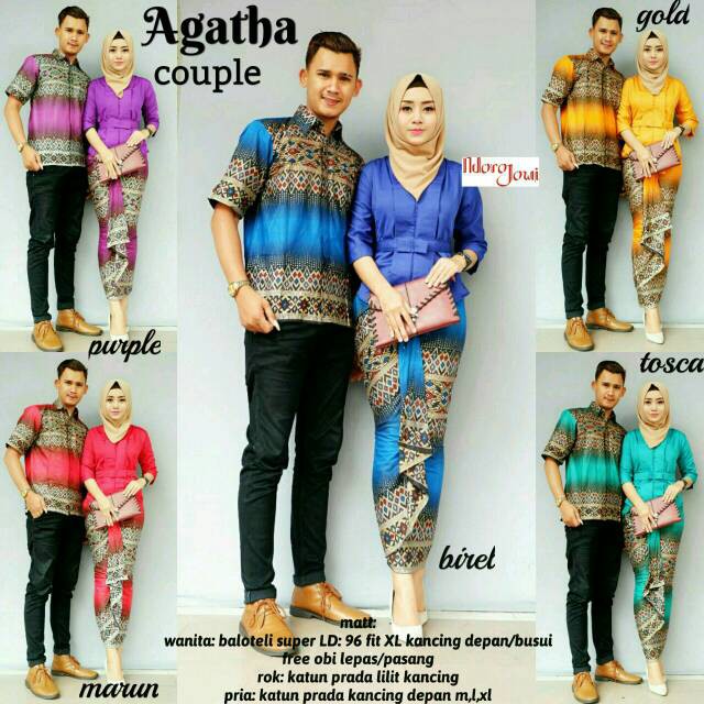 Agatha Couple batik modern rok lilit naomi murah tanah abang batik Pekalongan pesta batik