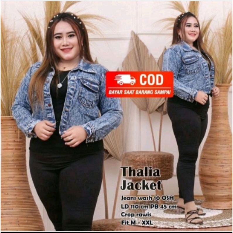 JAKET JEANS CROP OVERSIZE/JAKET JEANS CROP JUMBO/JAKET JEANS