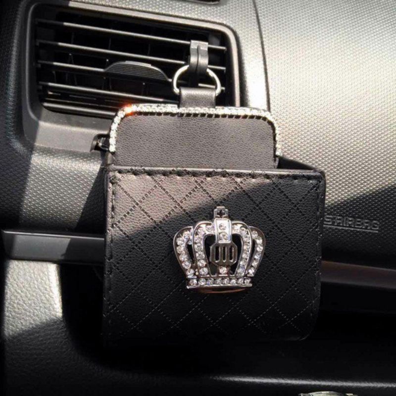 0DAD Crown Mahkota POUCH Kulit Tempat Koin Kunci HP Karcis Kertas Parkir Gantung Lubang AC Premium