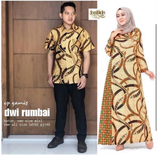 Gamis dwi genes - gamis dwi rumbai || gamis batik kombinasi