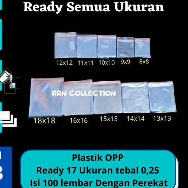 

Plastik OPP Ukuran LENGKAP | Kantong Bening + Perekat Lem Undangan Roti Masker Baju Buku OOP