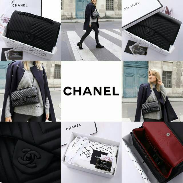 Chanel Maxi Chevron "So Black"
Material Lambskin with Box 
SEMI PLATINUM 1:1
(Mirip PREMIUM)