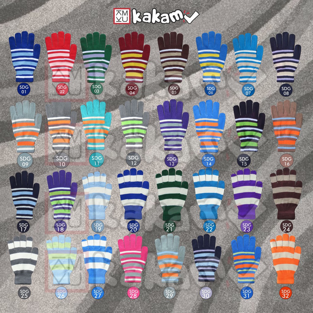 Kakamu Sarung Tangan Dewasa Garis / Belang