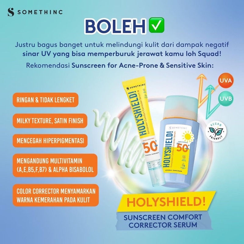 SOMETHINC Holyshield! Sunscreen Comfort Corrector Serum SPF 50+ PA++++ | Sunscreen Somethinc