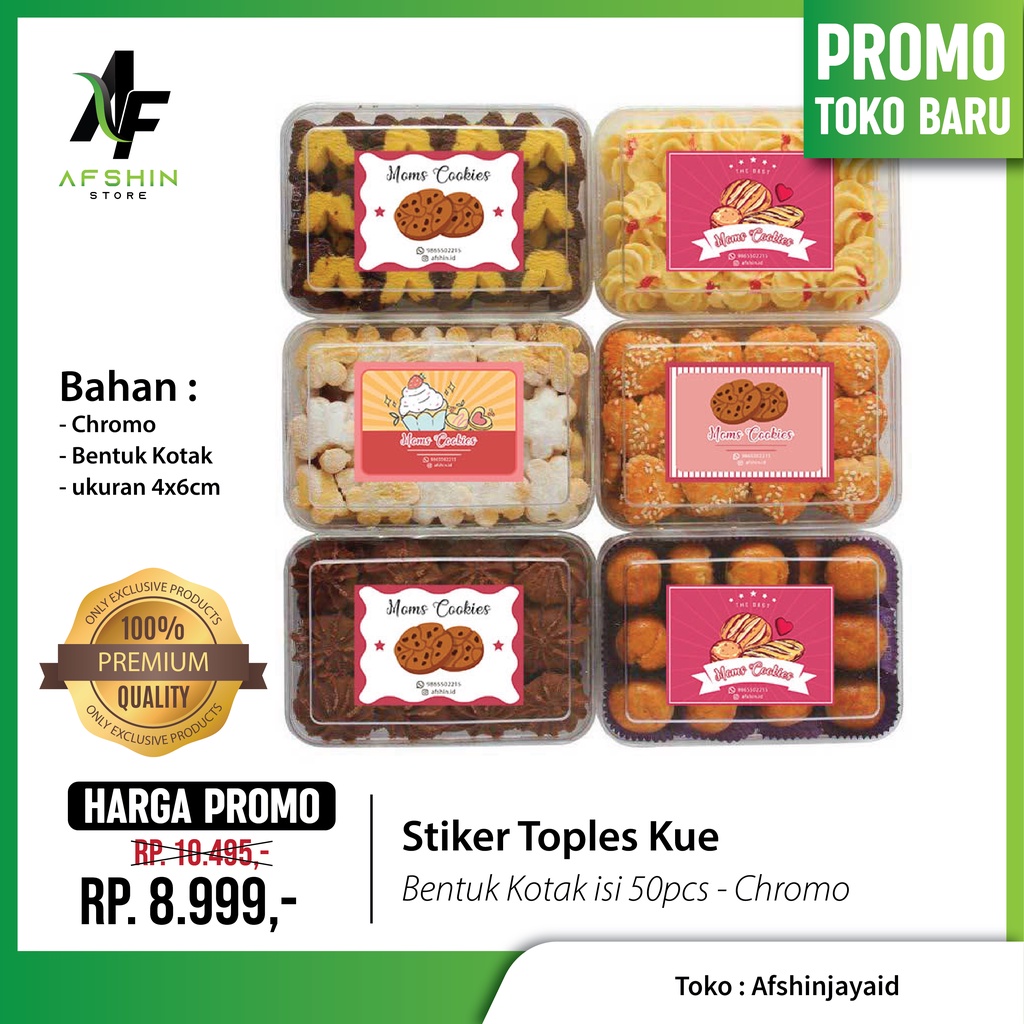 

Stiker Toples Kotak Cocok Untuk Usaha Kue Lebaran Stiker Bentuk Kotak 50pcs Bahan Chromo Harga Murah