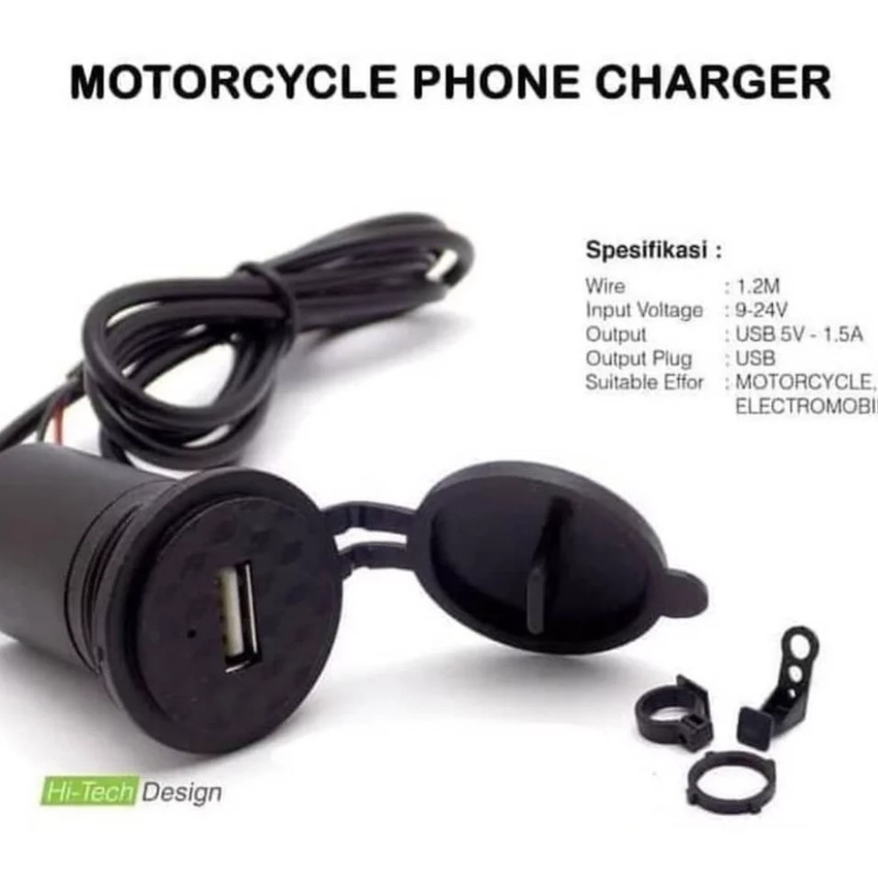 Charger Aki Motor Untuk hp samsung xiaomi iphone oppo vivo 1USB CD-3003