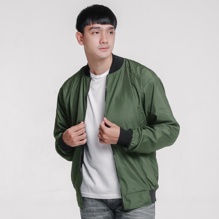Public Fashion - Bomber Eksekutif - Jaket Pria Keren-Army