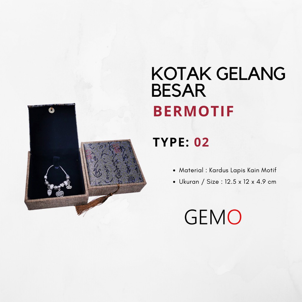 Kotak Gelang Besar Motif Tersedia Berbagai Warna Bracelet Box Tempat Perhiasan Jewelry Murah Cocok Untuk Gift / Hadiah, Lamaran, Mahar Pernikahan, Hantaran Tunangan, Seserahan Pernikahan