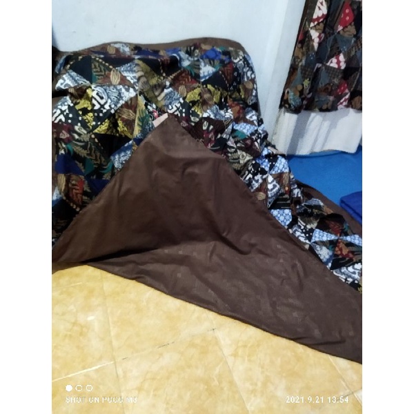 selimut perca batik kombinasi kain katun polos 200x240