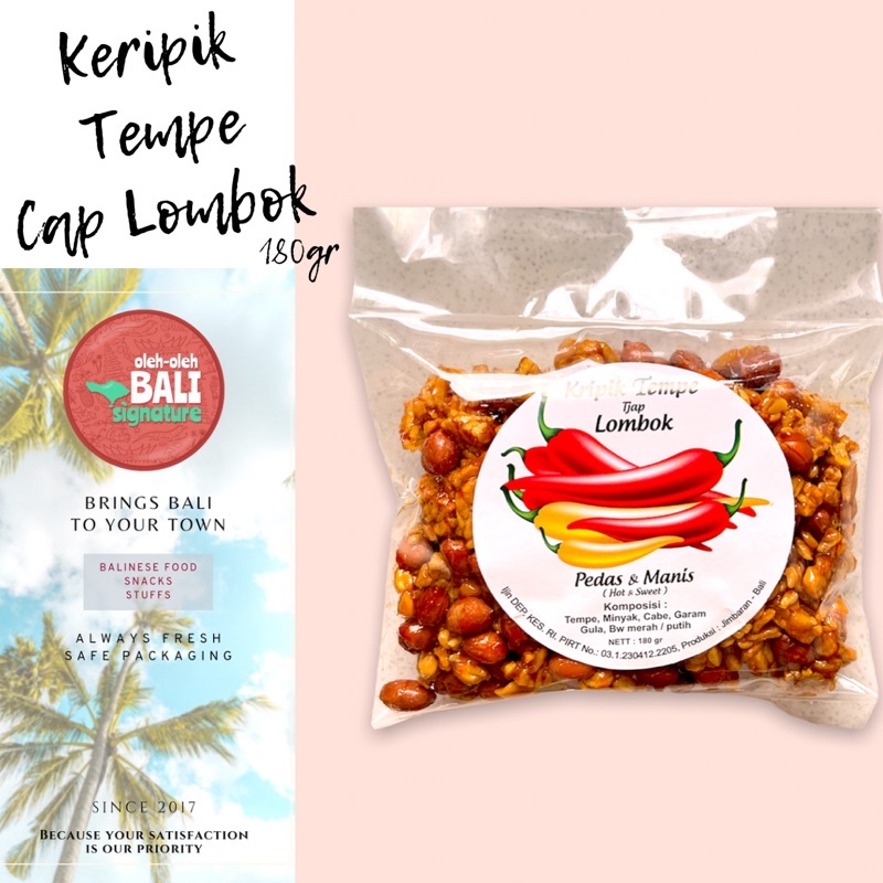 

Keripik Tempe Cap Lombok Bali / Keripik Tempe Tjap Lombok Pedas Manis