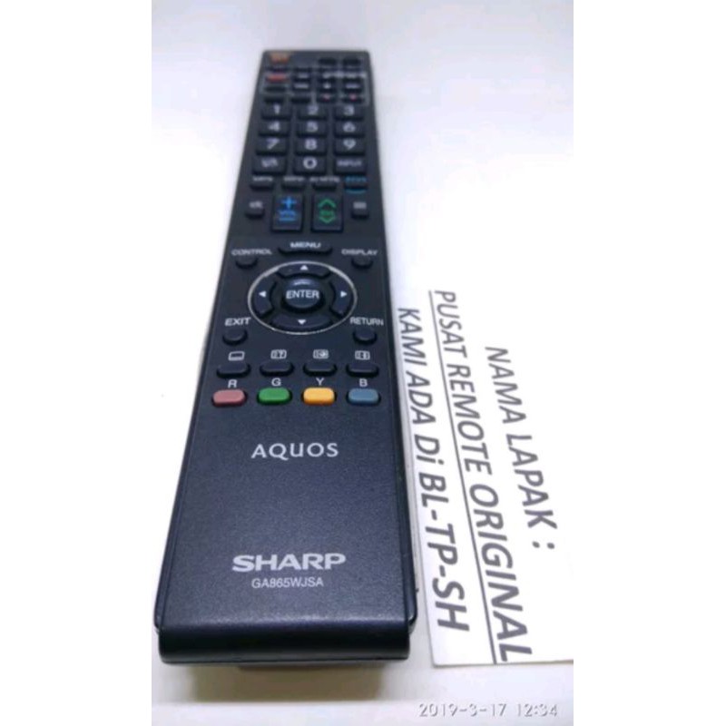 REMOTE REMOT TV SHARP AQUOS LED LCD GA865WJSA ORIGINAL ASLI