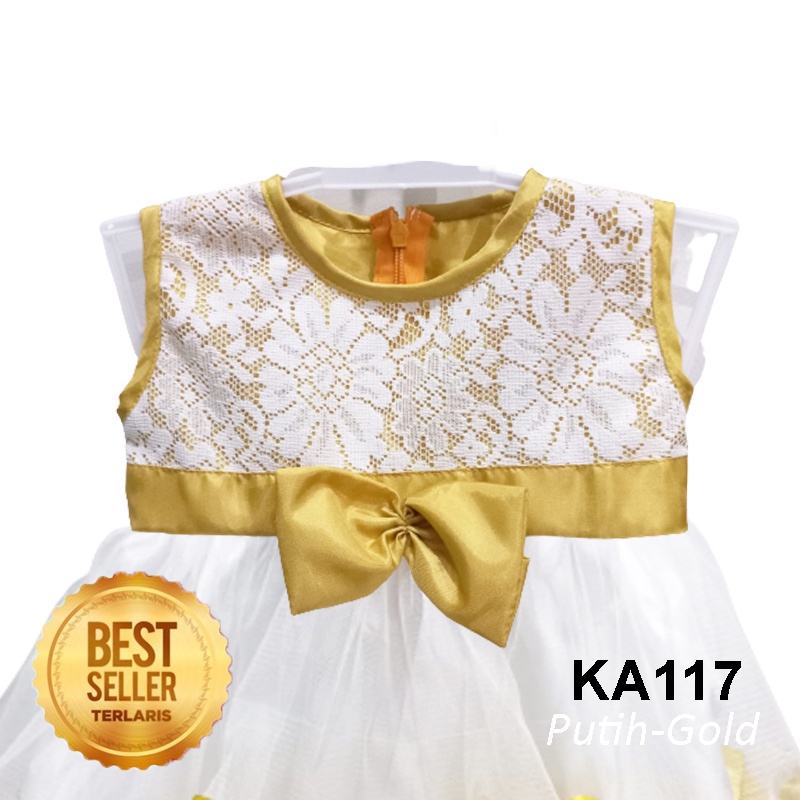 Baju Bayi Putih 6 12 Bulan Gaun Pesta Ulang Tahun Dress Baptis Bayi Gaun Aqiqah Bahan Brukat Brokat Adem Sleeveless NB NewBorn KA117