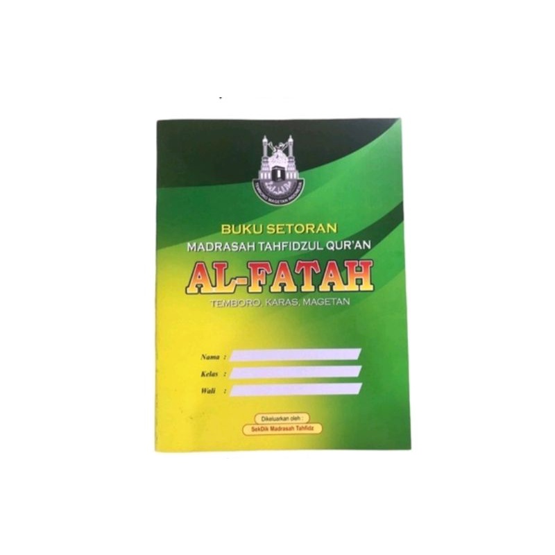 

Buku setoran Tahfidz