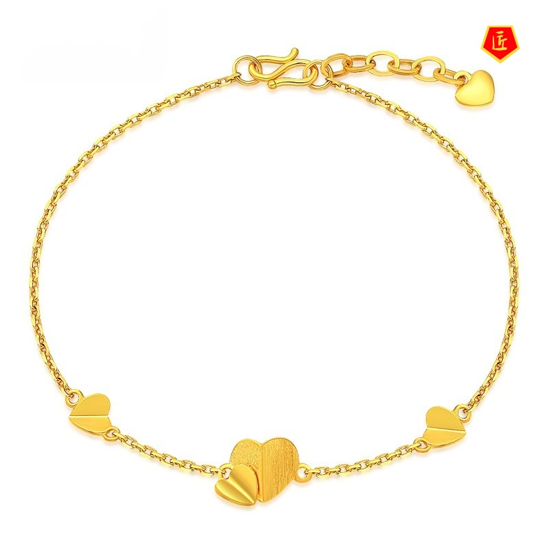 [Ready Stock]All-Match Gold Heart Shape Bracelet